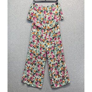 Savanna‎ Jane Life of the Party Jumpsuit Womens 1X Floral Strapless Lightweight